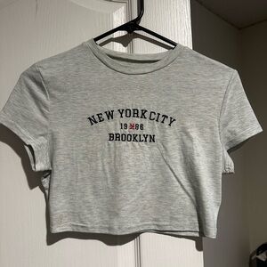 Gray New York City Brooklyn Women's Crop Top